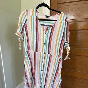 Multi-color Striped Summer Midi Dress